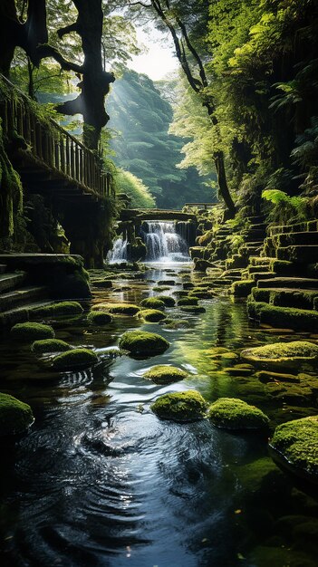 uma bela cachoeira com águas claras