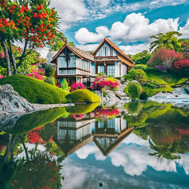Foto uma bela casa de natureza.