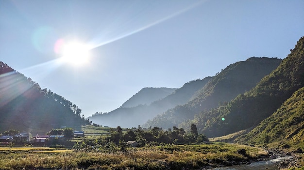 Foto uma bela cena em uma aldeia no nepal