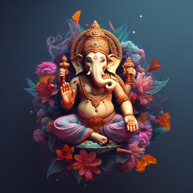 Uma bela estátua de Ganesha para telemóvel