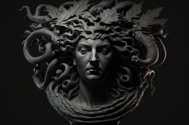 Uma bela estátua de medusa AI gerada