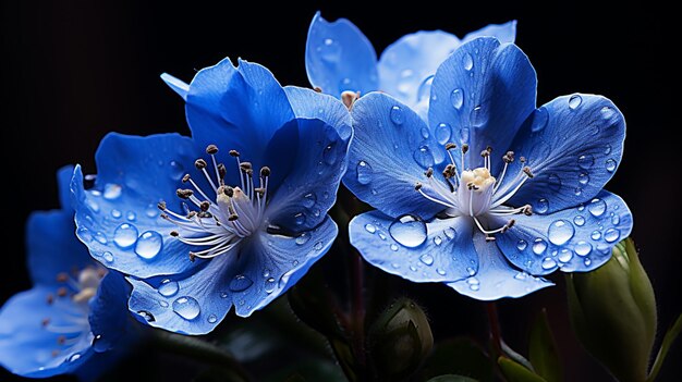 Uma bela flor capturada em ultra-alta definição com um contraste ousado entre seus tons branco e azul