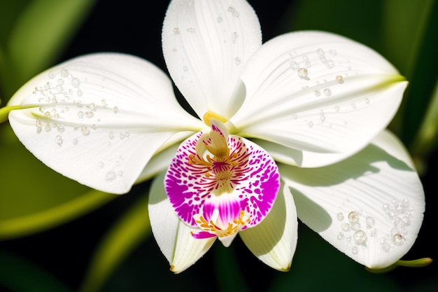 Uma bela flor de orquídea Florescendo esplendor O mundo encantador das orquídeas IA generativa