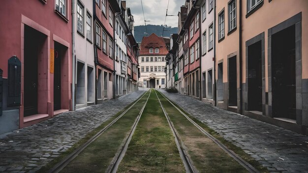 Foto uma bela foto de um bonde em heidelberg, na alemanha.