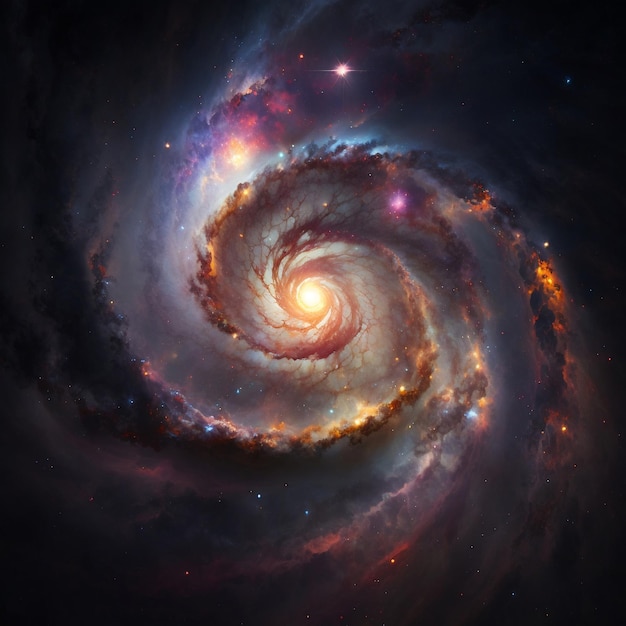 Uma bela galáxia espiral Elementos desta imagem fornecidos pela NASA Foto de alta qualidade