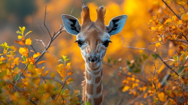 Uma bela girafa jovem no Parque Nacional Kruger, na África do Sul