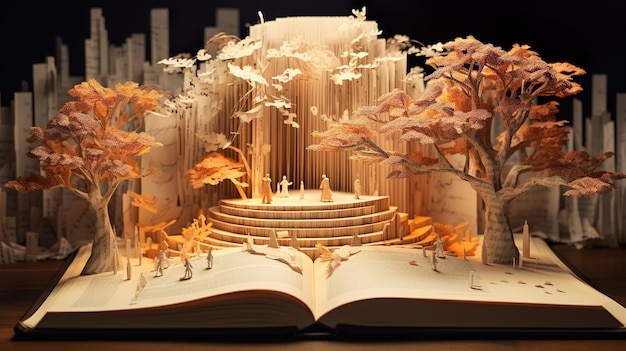 Uma bela história ganhando vida a partir de livros 3D render