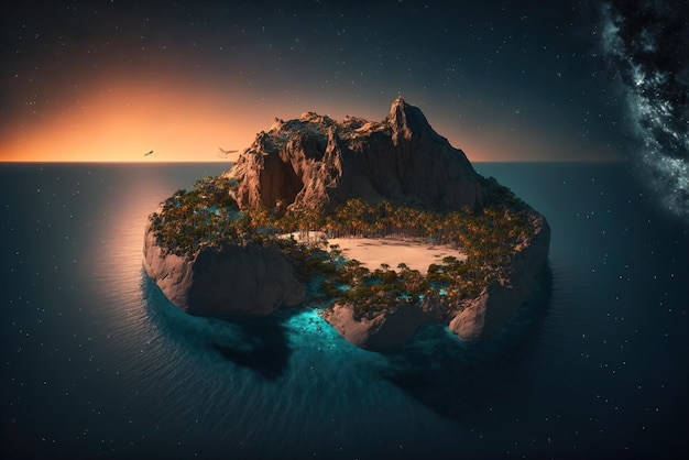 Uma bela ilha misteriosa escondida do mundo