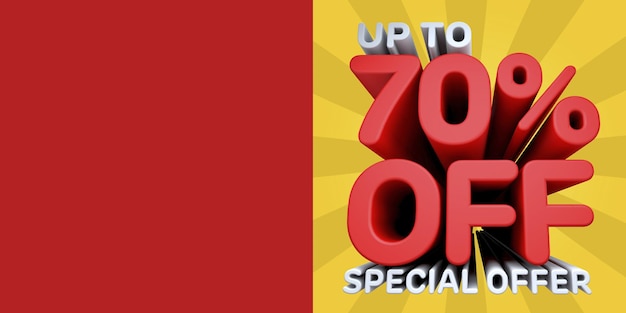 Uma bela ilustração 3d com banner de promoção de vendas para grandes vendas com desconto e oferta especial