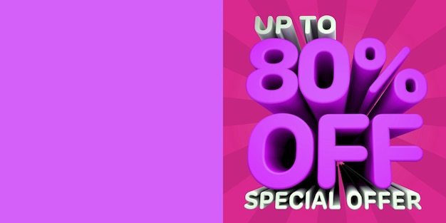 Uma bela ilustração 3d com banner de promoção de vendas para grandes vendas com desconto e oferta especial