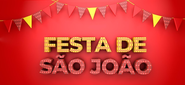 Foto uma bela ilustração 3d com fundo de festa de junho do brasil