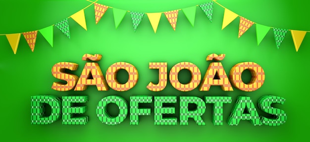 Uma bela ilustração 3d com fundo de festa de junho do brasil