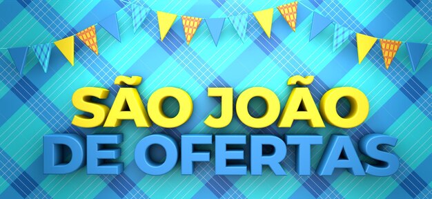 Uma bela ilustração 3d com fundo de festa de junho do brasil