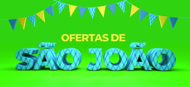 Uma bela ilustração 3d com fundo de festa de junho do brasil