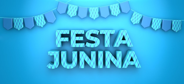 Uma bela ilustração 3d com fundo de festa de junho do brasil