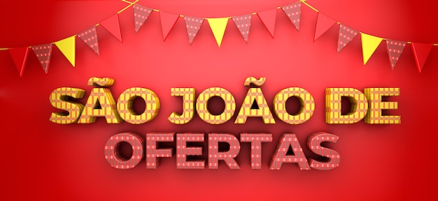 Uma bela ilustração 3d com fundo de festa de junho do brasil