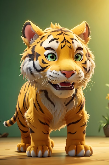 Foto uma bela ilustração de tigre 3d