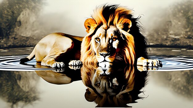 uma bela imagem de um leão