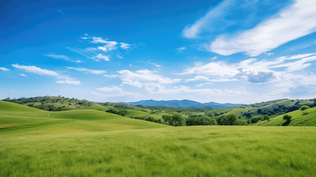 Uma bela paisagem campestre com colinas