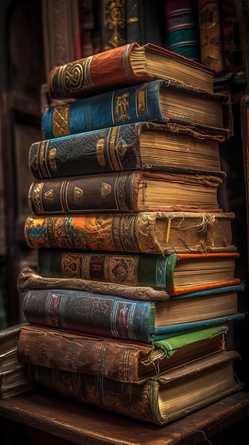 Uma bela pilha de livros para amantes de livros