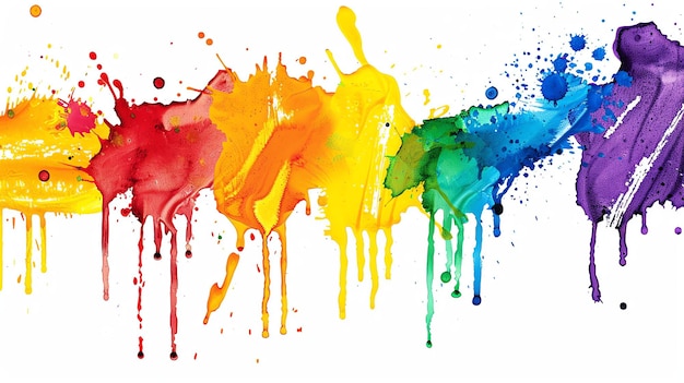 Uma bela pintura a aquarela com um arco-íris de cores as cores são vibrantes e brilhantes e a pintura tem uma sensação muito fluida