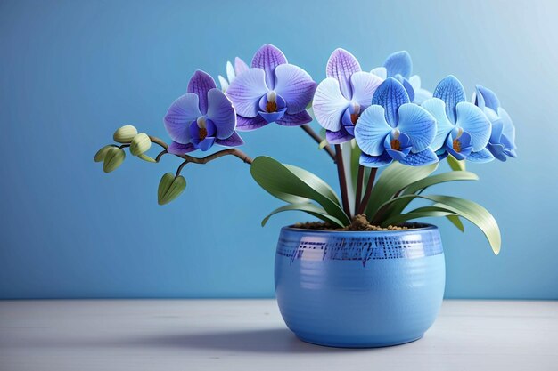 Uma bela planta de casa com flores de orquídea