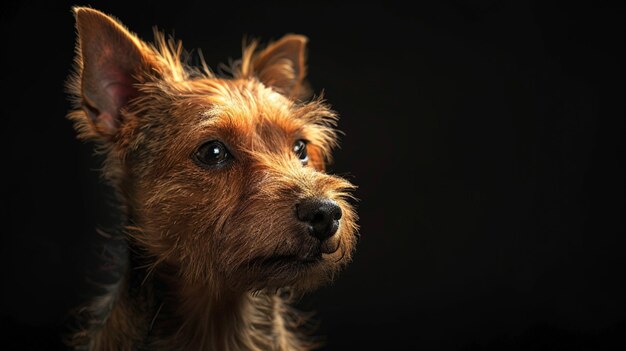 Foto uma bela raça de cão teddy roosevelt terrier olhando para a foto gerada pela ia