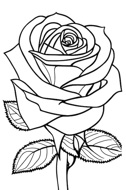 Foto uma bela rosa para colorir para crianças