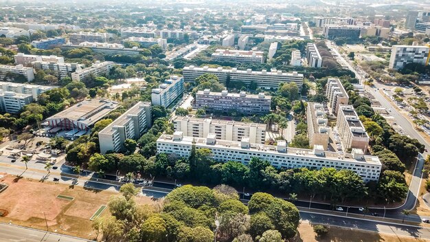 Uma bela vista aérea panorâmica e drone de Brasília, capital do Brasil