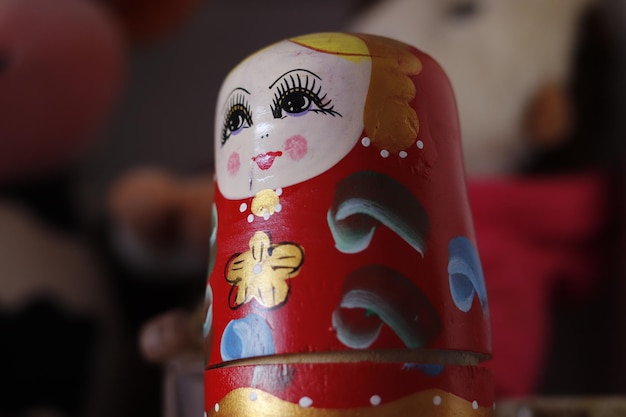 Foto uma bela vista da boneca russa matrioska