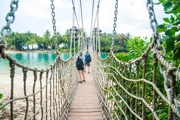 Uma bela vista da ilha de sentosa em cingapura