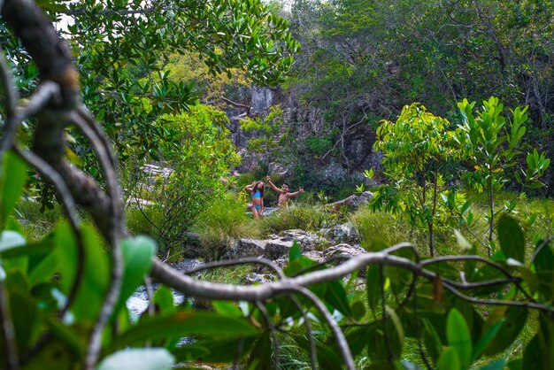 Uma bela vista da natureza na Chapada dos Veadeiros localizada em Alto Paraíso Goiás Brasil