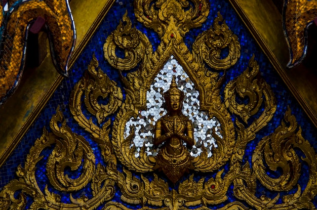 Uma bela vista do Grande Palácio do Templo Wat Phra Kaew em Bangkok Tailândia