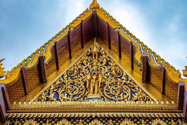 Uma bela vista do Grande Palácio do Templo Wat Phra Kaew em Bangkok Tailândia