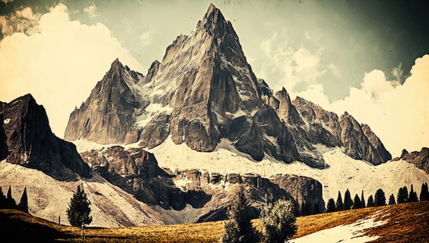 Uma bela vista do Lago Azul, um lago alpino de alta altitude perto de BreuilCervinia Generative AI