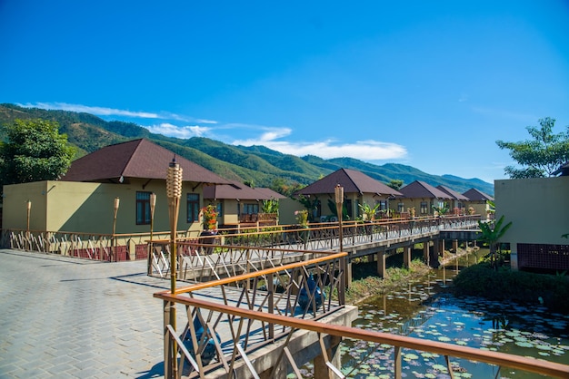 Uma bela vista do Lago Inle localizado em Mianmar