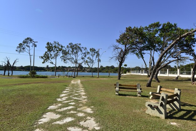 Uma bela vista do parque Pontao do Lago Sul localizado em Brasília, capital do Brasil