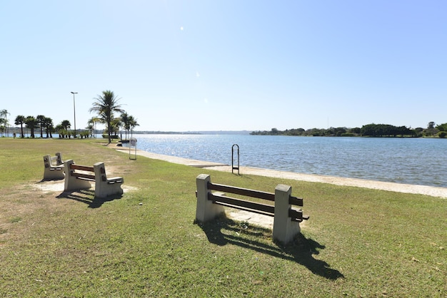 Uma bela vista do parque Pontao do Lago Sul localizado em Brasília, capital do Brasil