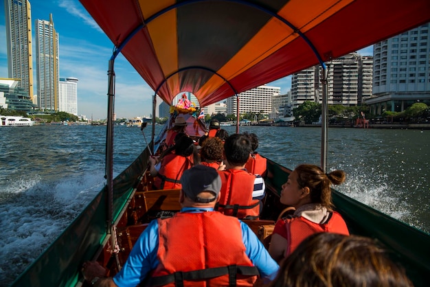 Uma bela vista do rio Chao Phraya em Bangkok Tailândia