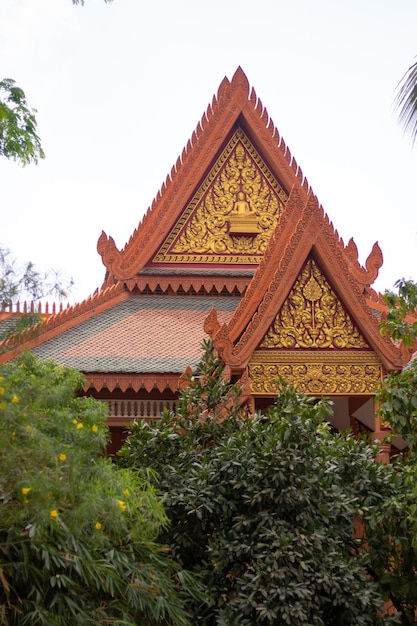 Uma bela vista do templo budista localizado em Siem Reap Camboja