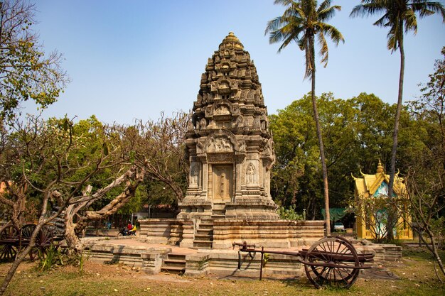 Uma bela vista do templo budista localizado em Siem Reap Camboja