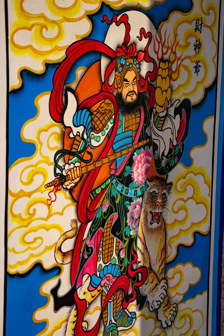 Foto uma bela vista do templo chinês localizado em chiang rai tailândia