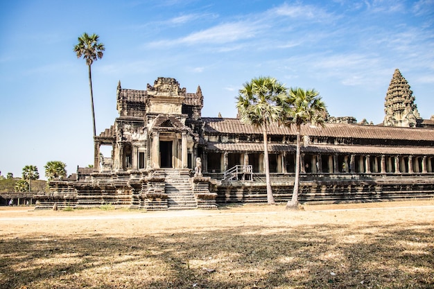 Uma bela vista do Templo de Angkor Wat localizado em Siem Reap Camboja