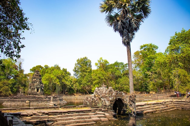 Uma bela vista do Templo de Angkor Wat localizado em Siem Reap Camboja