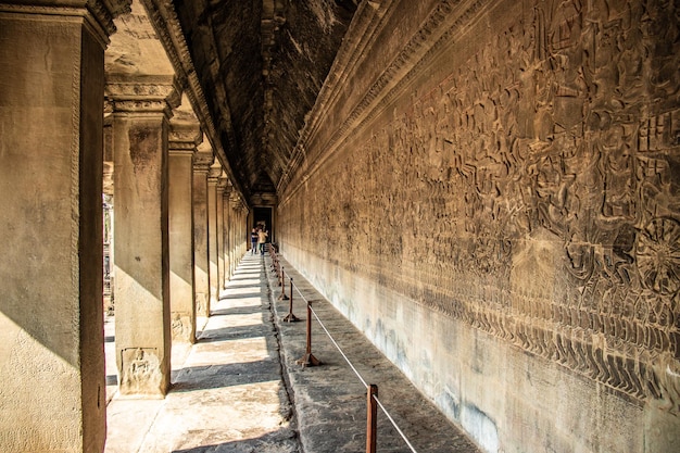 Uma bela vista do Templo de Angkor Wat localizado em Siem Reap Camboja