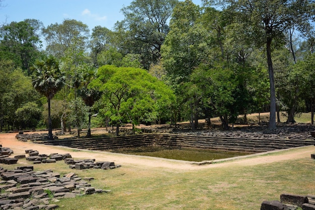 Uma bela vista do Templo de Angkor Wat localizado em Siem Reap Camboja