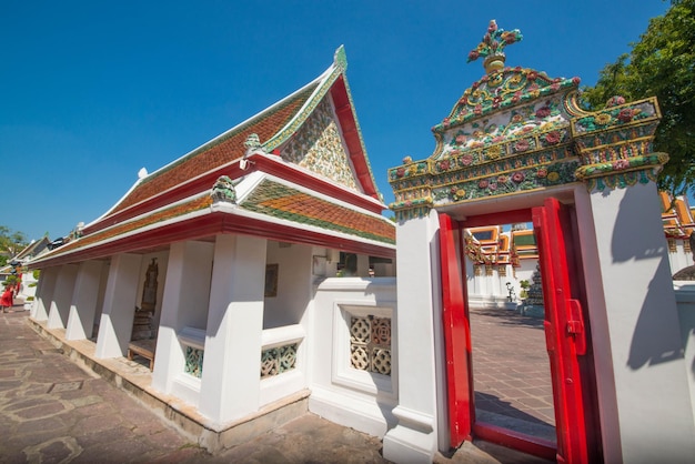 Uma bela vista do templo Wat Pho localizado em Bangkok Tailândia