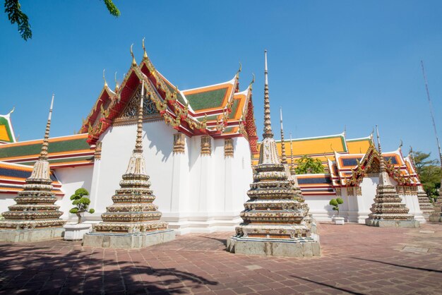 Uma bela vista do templo Wat Pho localizado em Bangkok Tailândia