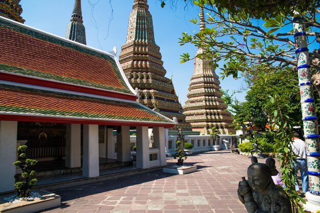 Uma bela vista do templo Wat Pho localizado em Bangkok Tailândia