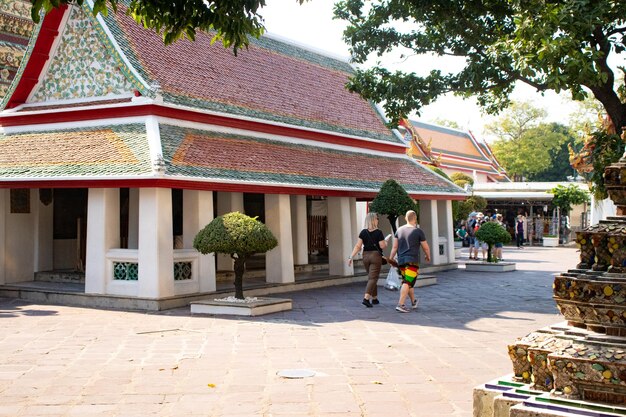 Uma bela vista do templo Wat Pho localizado em Bangkok Tailândia